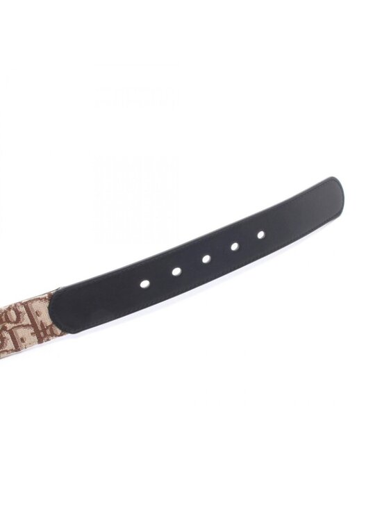 Dior Belt Oblique Brown Canvas Leather main image 4